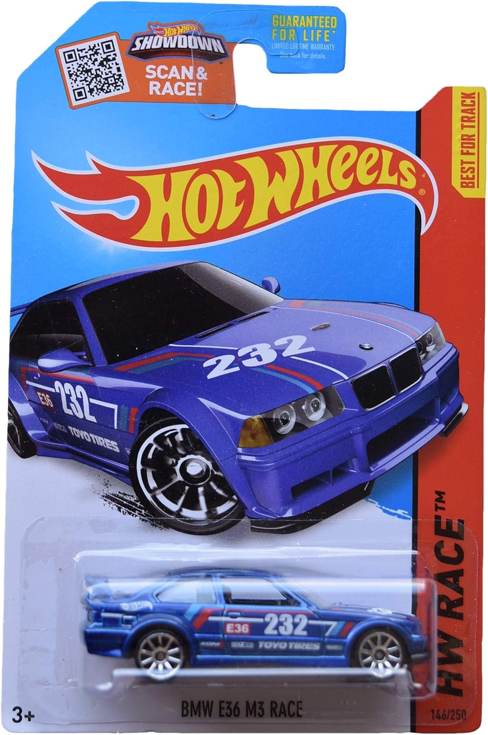 1:64 Scale Die-Cast BMW E36 M3 Race Car – Blue